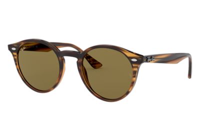 Ray-Ban Rb2180 Striped Red Havana, Brown Lenses - RB2180