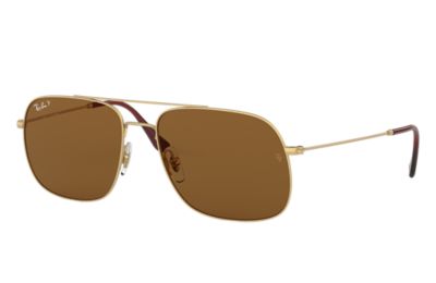 Rayban Ray Ban Rb3595 Unisex Sunglasses Lenses Bruin Polarized Frame Goud 901383 59 17 rayban kopen in de aanbieding