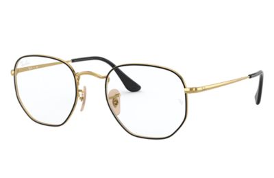 ray ban black and gold glasses