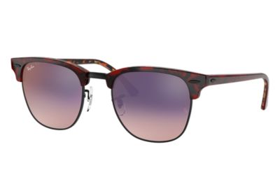 Ray Ban Clubmaster Color Mix Rb3016 Red Havana Acetate Pink Violet Lenses 0rbb49 Ray Ban Usa