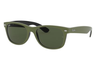 ray ban new wayfarer matte black green polarized