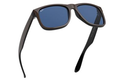 black and blue ray ban glasses