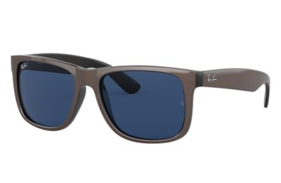 black and blue ray ban glasses