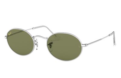 ray ban oval silver