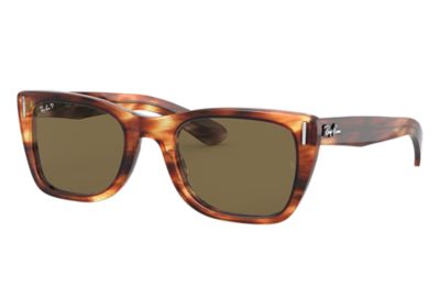 Ray-Ban Sunglasses CARIBBEAN Striped Havana with Brown Classic B-15 lens