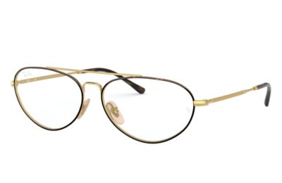 RAY BAN RB6454 OPTICS  GOLD FASSUNG KLAR GLAS 58-14