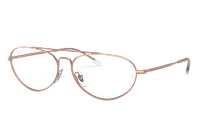 RAY BAN RB6454 OPTICS  GLÄNZENDES ROSE GOLD FASSUNG KLAR GLAS 56-14
