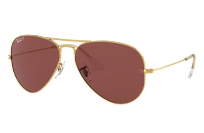 Ray-Ban Aviator Classic Gold, Polarized Violet Lenses - RB3025
