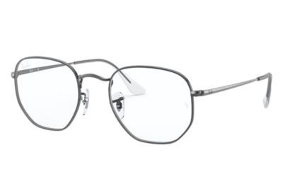 RAY BAN HEXAGONAL OPTICS  GUNMETAL FASSUNG KLAR GLAS 54-21