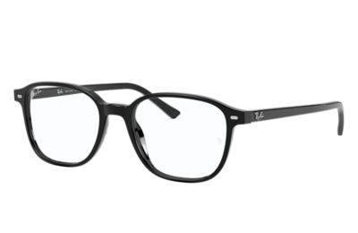 RAY BAN LEONARD OPTICS  SCHWARZ FASSUNG KLAR GLAS POLARISIERT 49-17