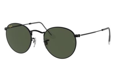 ray ban round metal black gold