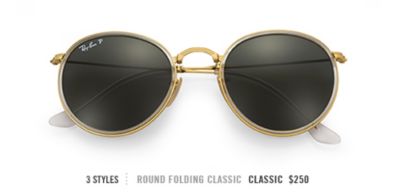 Round Folding Classic Gold Sunglasses | Ray-Ban USA Online Store