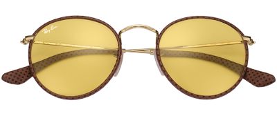 ray ban aviator with leather trim