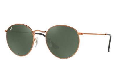 ray ban round metal bronze copper