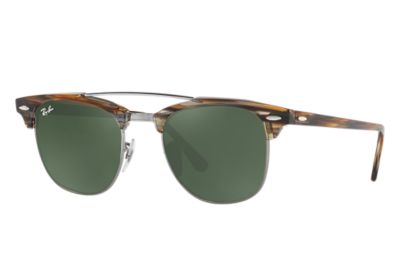 Ray Ban Clubmaster Double Bridge Rb3816 Brown Nylon Green Prescription Lenses 0rbi351 Ray Ban Uk